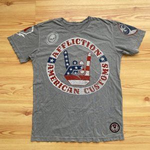 Affliction American Customs short Sleeve T-Shirt(L)Grey